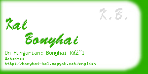 kal bonyhai business card